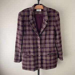 Vintage Purple Plaid Blazer